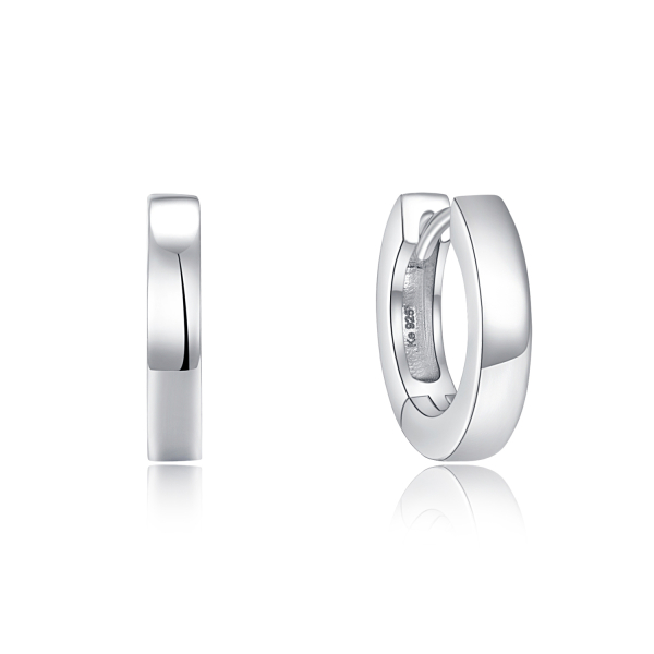 Klappcreolen Silber 925 rhodiniert - Ø 11mm - Glänzend - 2,3mm breit