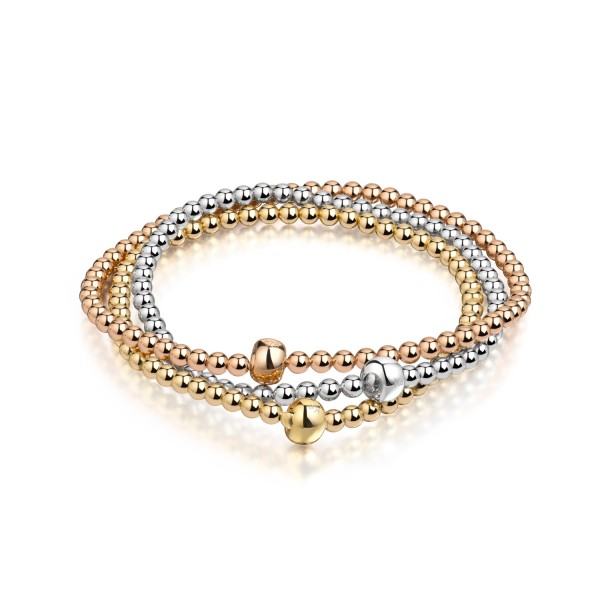 Kugelarmband elastisch Silber 925 vergoldet - 16cm - Bild 3