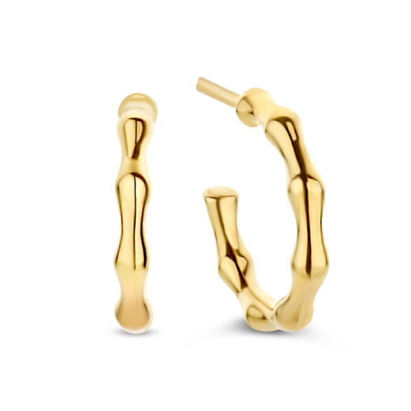 Steckcreolen Silber 925 vergoldet - 15mm - 2mm breit