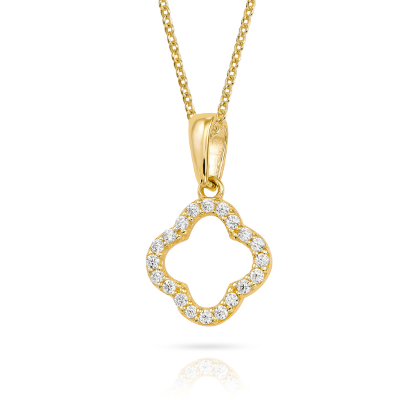 Anhänger Kleeblatt Gold 333 - 20 Zirkonia