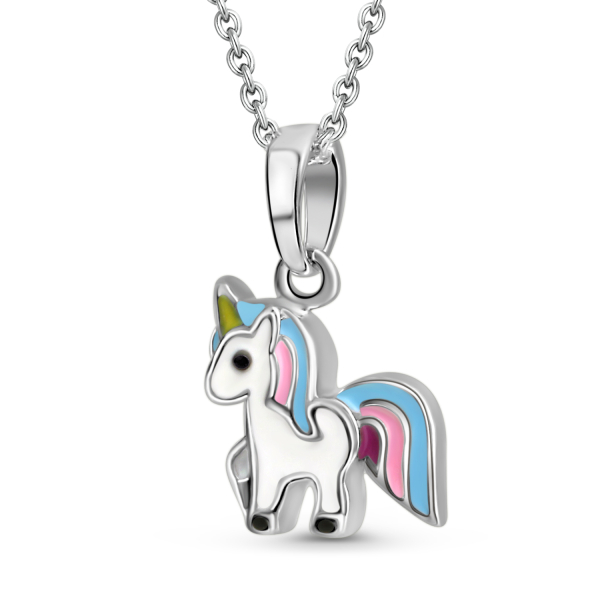 Anhänger Einhorn Silber 925 rhodiniert - Lack