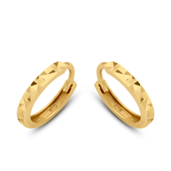 Klappcreolen Gold 585 - Diamantiert - Ø 10,5mm