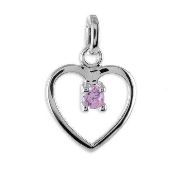 Anhänger Herz mit Kristall rosa Silber 925