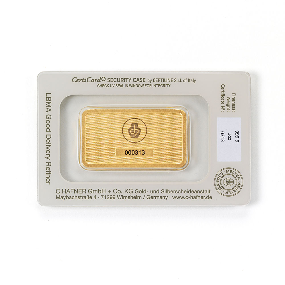 1oz Goldbarren C.HAFNER - 999,9 Feingold - Neuware - Bild 3