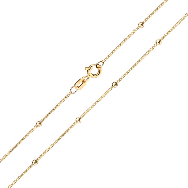 Armband Ankerkette rund Gelbgold 333 - Kugeln - 19/17cm - Bild 2