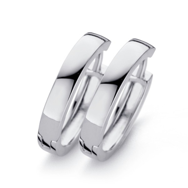 Klappcreolen Silber 925 rhodiniert - Ø 17mm - 3mm breit