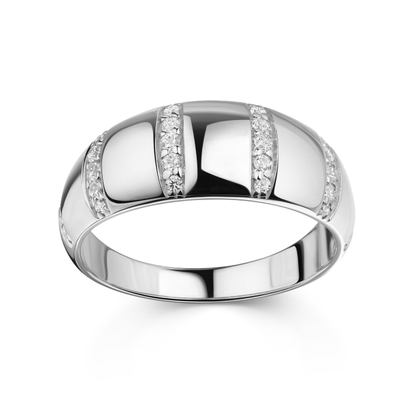 Ring Silber 925 rhodiniert - 26 Zirkonia - Breite 2,9 auf 8,0mm - Bild 2