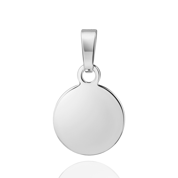 Anhänger Gravurplatte rund Silber 925 - Ø 10mm - Rückseite gravierbar