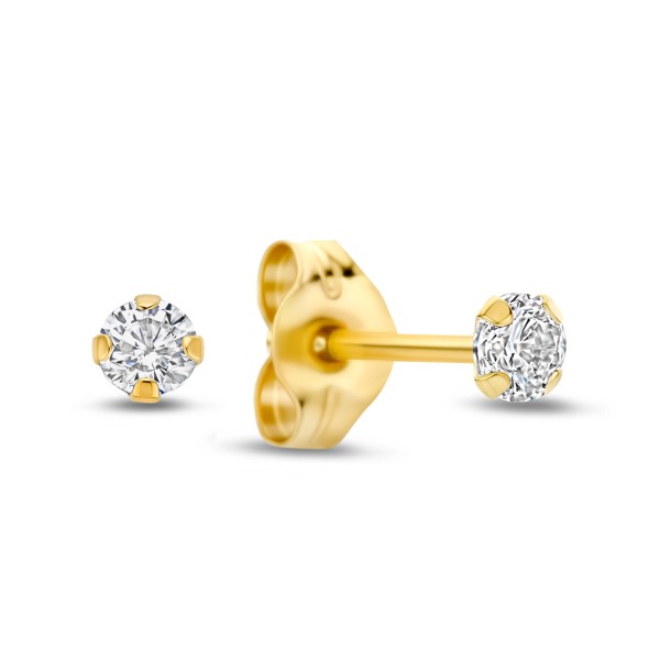 Ohrstecker Zirkonia Gold 585 - 2,0mm - Krappenfassung