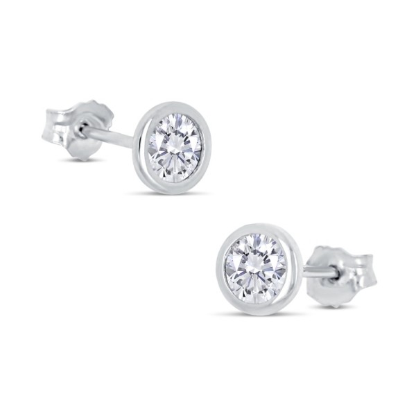Lovebird Ohrstecker Silber 925 rhodiniert - Zirkonia 101 Facetten - 5mm - Bild 2