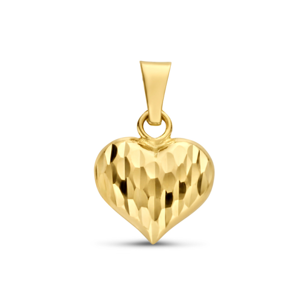 Anhänger Herz Gold 585 - Diamantiert - 8x7mm