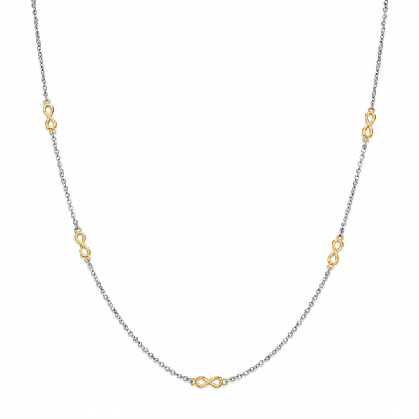 Collier Infinity Silber 925 Bicolor - 7 Infinity-Elemente
