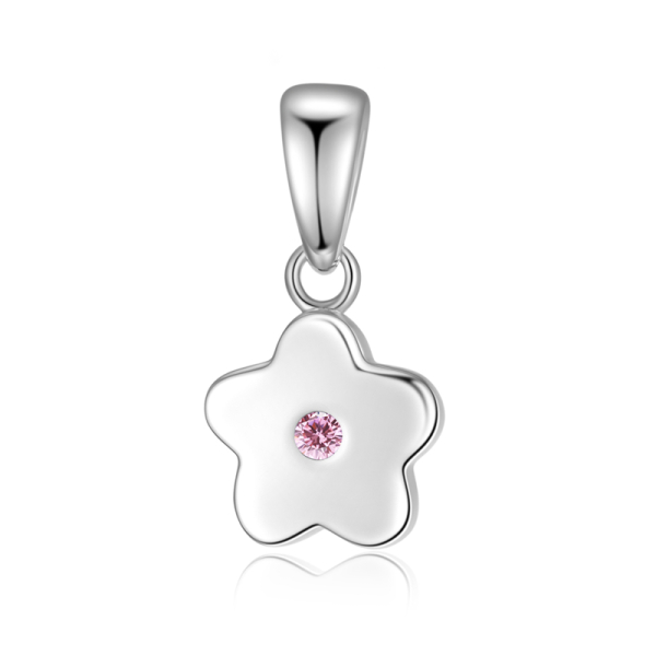 Anhänger Blume Silber 925 rhodiniert - Zirkonia Pink