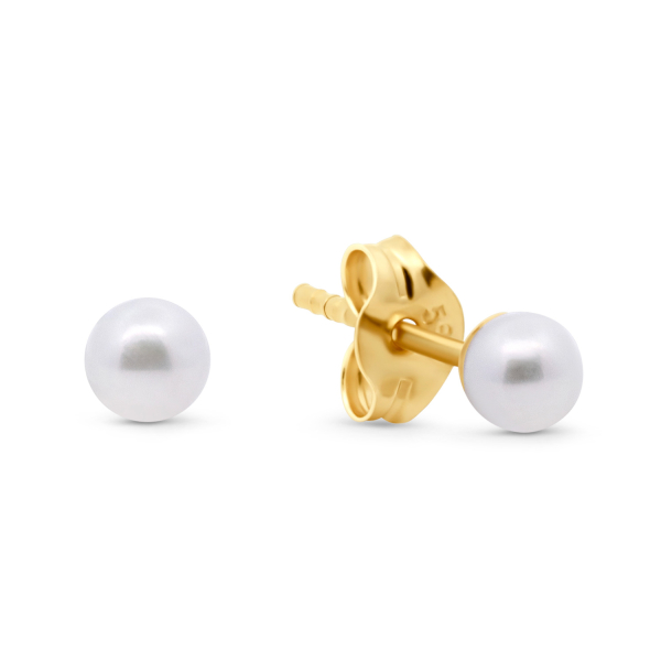 Ohrstecker Süßwasser-Zuchtperle Gold 585 - 3 bis 3,5mm