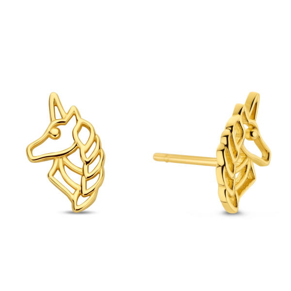 Ohrstecker Einhorn Gold 585 - 6,5x9,6mm