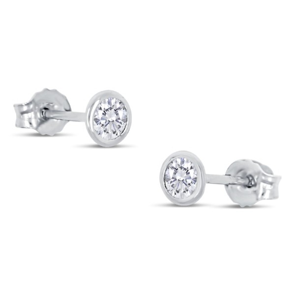 Lovebird Ohrstecker Silber 925 rhodiniert - Zirkonia 101 Facetten - 4mm - Bild 2