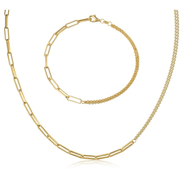 Collier Ankerkette weit und rund Silber 925 vergoldet - Überall einhängbar - Bild 2