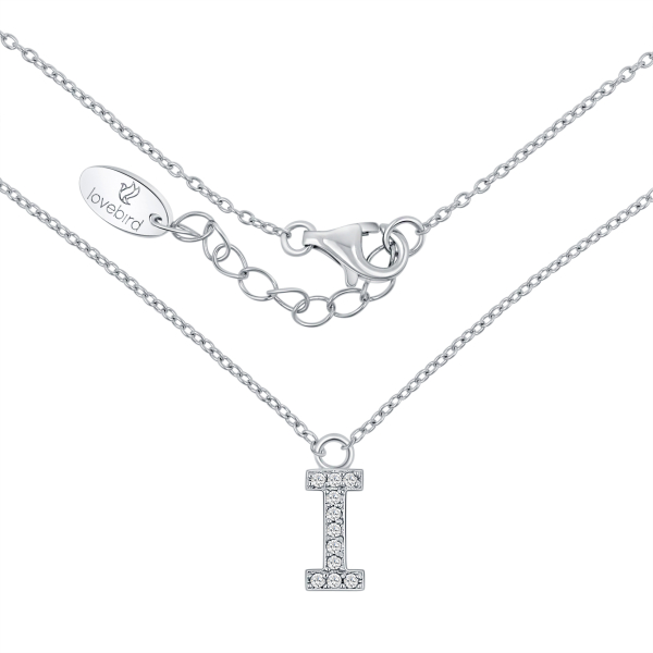 Lovebird Buchstabencollier I Silber 925 rhodiniert - 11 Zirkonia - Bild 2