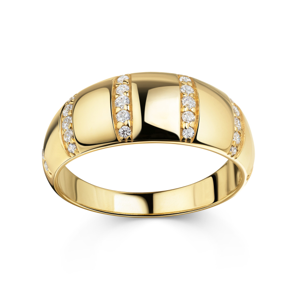 Ring Silber 925 vergoldet - 26 Zirkonia - Breite 2,9 auf 8,0mm - Bild 2