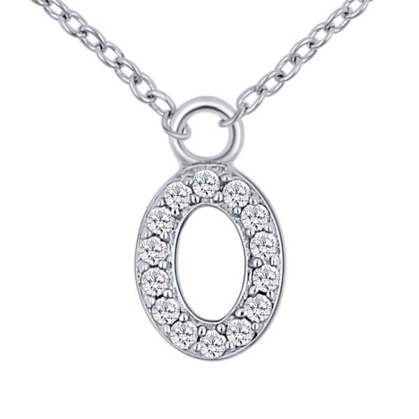 Lovebird Buchstabencollier O Silber 925 rhodiniert - 13 Zirkonia