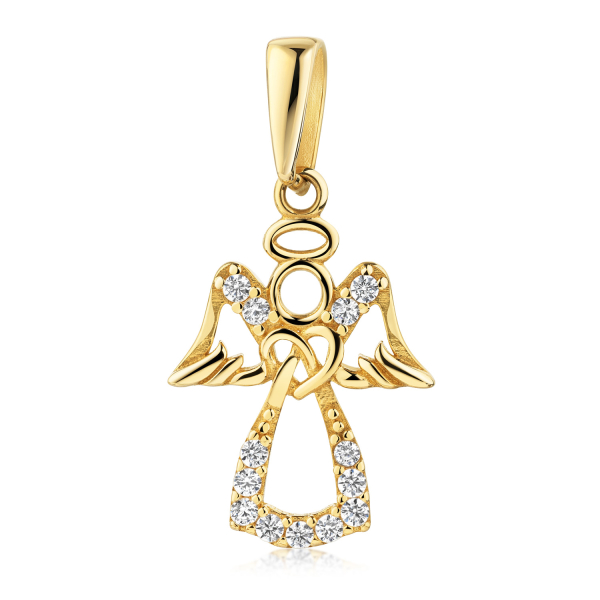 Anhänger Engel Gold 333 - 13 Zirkonia