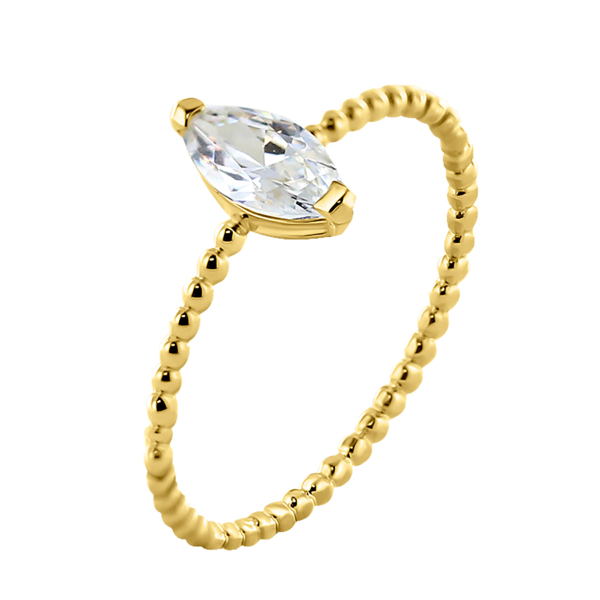Damenring Zirkonia Gold 585 - 8x4mm