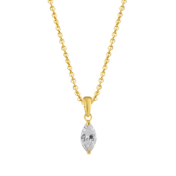 Collier Zirkonia Gold 585 - Ankerkette 45cm mit Zwischenösen