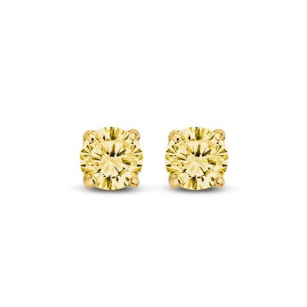 Ohrstecker Zirkonia Gelb Gold 585 - 4mm