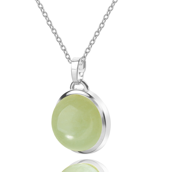 Collier Aventurin grün Silber 925 - Recyceltes Silber - Made in Germany
