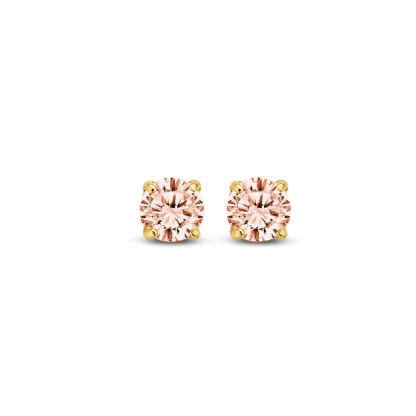 Ohrstecker Zirkonia Champagner Gold 585 - 3mm