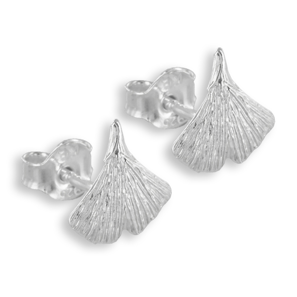 Ohrstecker Ginkgoblatt Silber 925 - 9x9mm