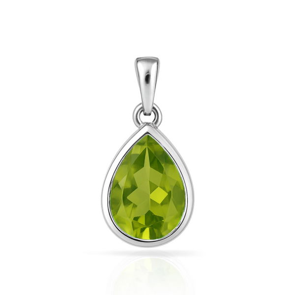 Anhänger Peridot Tropfen Silber 925 rhodiniert