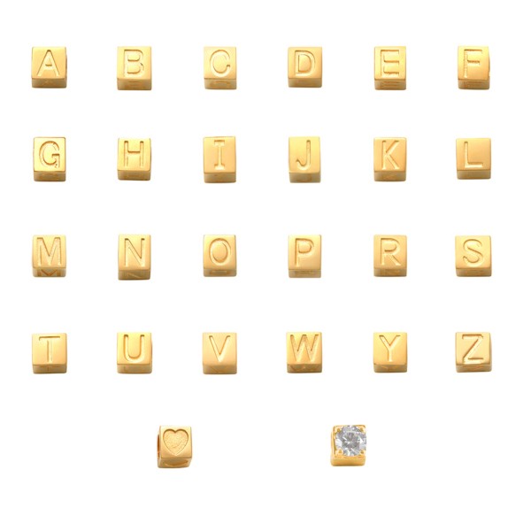 Anhänger Buchstabe Würfel Gold 585 - 4x4mm