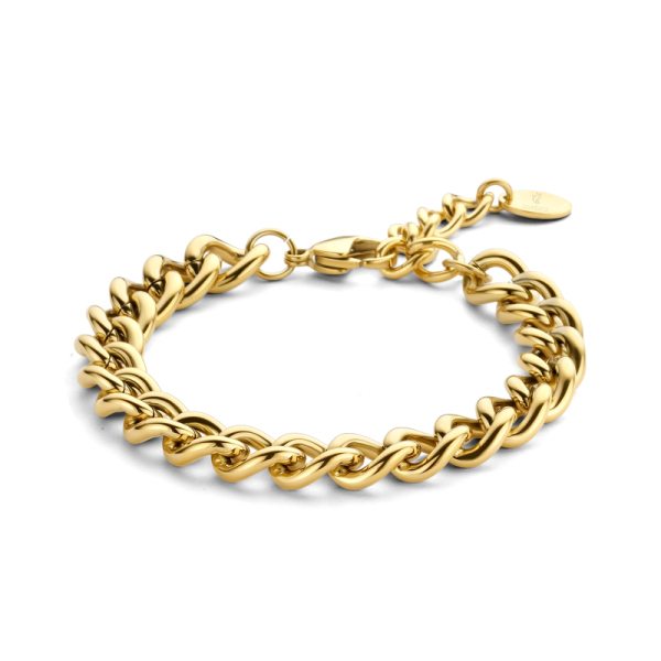 Lovebird Panzerarmband Edelstahl 316L - Goldfarbene IP-Beschichtung - 4,5mm breit