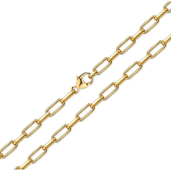 Paperclip Armband Silber 925 vergoldet - 2,5mm breit