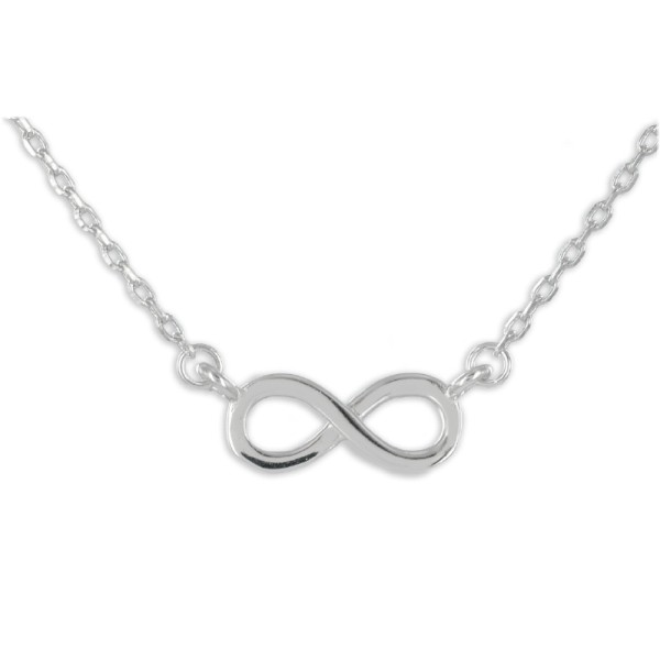 Collier Infinity Silber 925 rhodiniert - 42cm mit Verlängerung