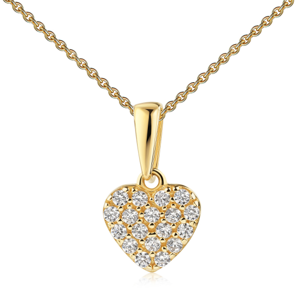 Anhänger Herz Gold 333 - 17 Zirkonia - 7x7mm - Bild 2