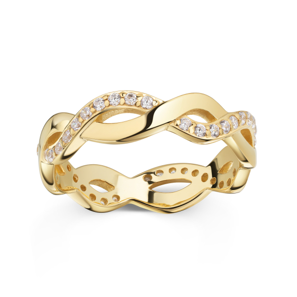 Ring Silber 925 vergoldet - 44 Zirkonia - 5,0mm breit - Bild 2