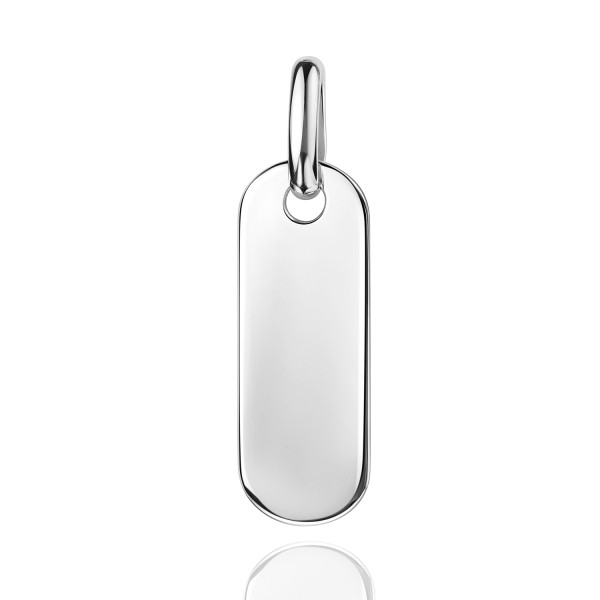 Anhänger Gravurplatte Dog Tag Silber 925 - 19x7mm - Rückseite gravierbar