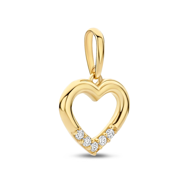Anhänger Herz Gold 585 - 5 Zirkonia - Bild 2