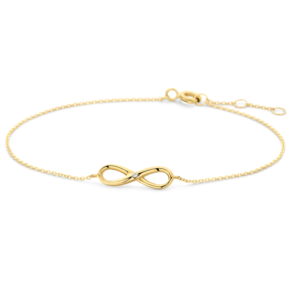 Armband Infinity Gold 585 - Zirkonia - Ankerkette