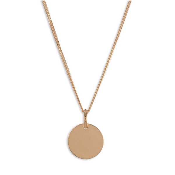 Collier mit Gravurplatte Silber 925 rosé vergoldet - Platte 10mm - Bild 2