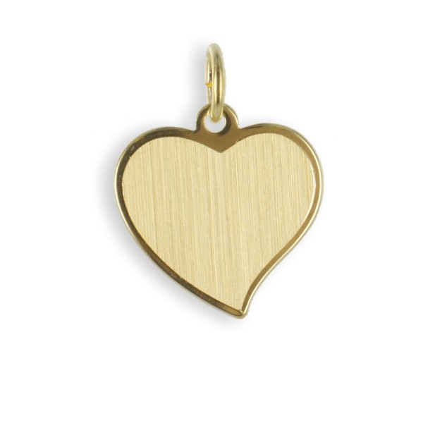 Gravurplatte Herz Gold 333 - 13x13mm - Teilmattiert