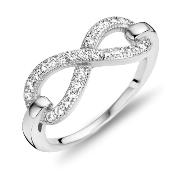 Ring Infinity Silber 925 rhodiniert - 27 Zirkonia