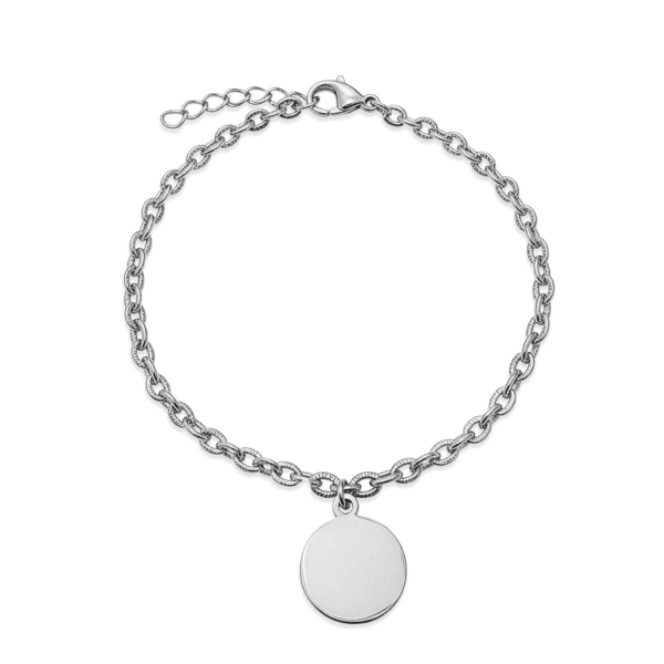 Armband Gravurplatte Edelstahl - Geriffelt 12mm