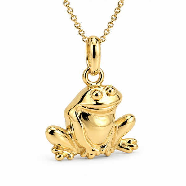 Anhänger Frosch Silber 925 vergoldet - Hochglanz - 12mm