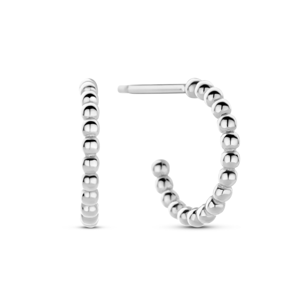 Ohrstecker Creolen Dots Silber 925 rhodiniert - Ø 12mm
