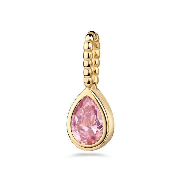 Anhänger Tropfen Silber 925 vergoldet - Zirkonia Rosa