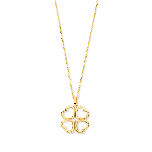 Collier mit Anhänger Kleeblatt Gold 585 - Kleeblatt 14x14mm - Bild 2