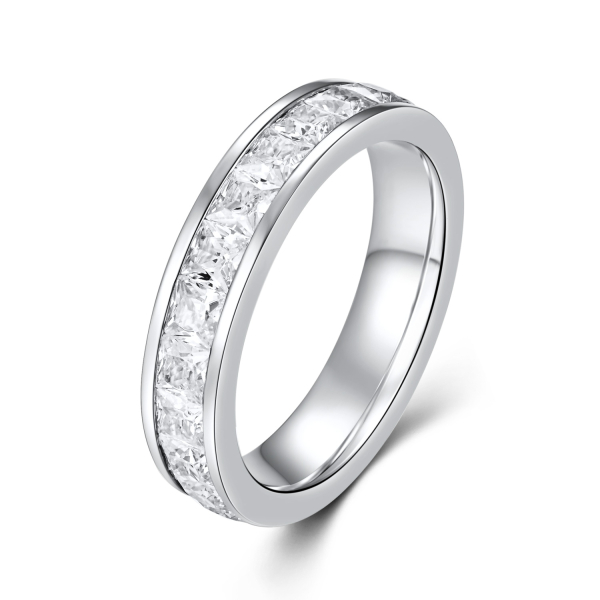 Damenring Silber 925 rhodiniert - 23 Zirkonia - Princess-Schliff